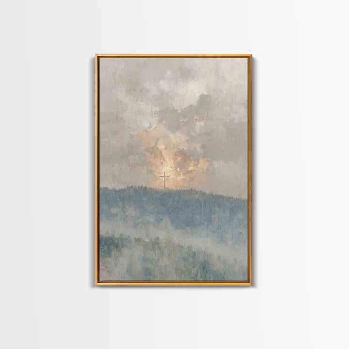 Dawn Of Redemption, Framed Canvas Print, Christian Wall Art, Christian Art Canvas, Christian Painting, Large Christian Art