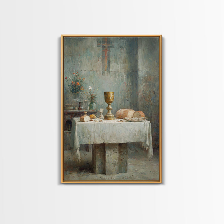 Table Of Grace | Framed Canvas Print | Christian Art Canvas | Christian Wall Art | Vintage Christian Art | Christian Art Gift