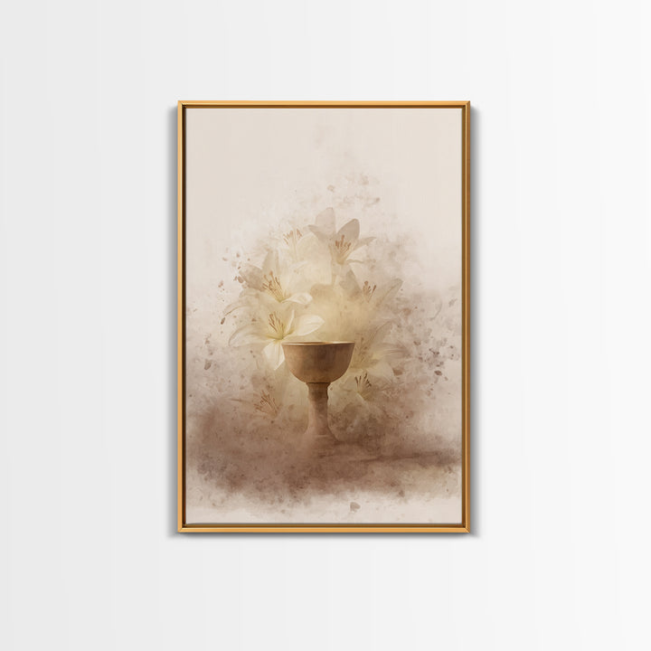 Lily Cup Blessing – Framed Canvas Print – Christian Wall Art – Christian Art Canvas – Unique Christian Art – Christian Decoration