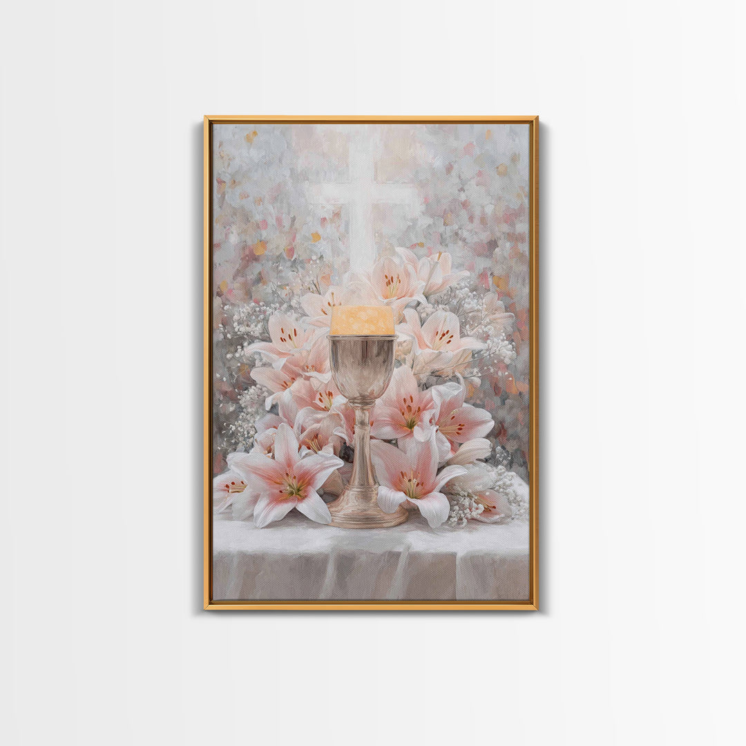 Cross Of Renewal | Framed Canvas Print | Christian Wall Art | Christian Art Canvas | White Christian Art | Christian Gift