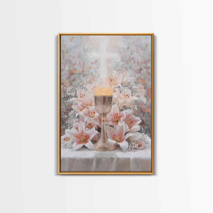 Cross Of Renewal | Framed Canvas Print | Christian Wall Art | Christian Art Canvas | White Christian Art | Christian Gift