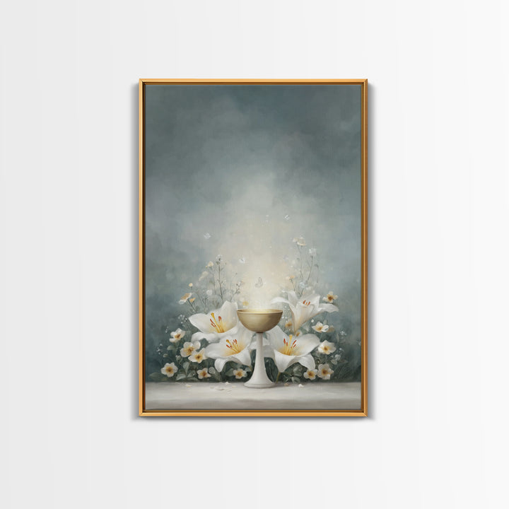 Chalice Of Light – Framed Canvas Print – Christian Wall Art – Christian Art Canvas – Jesus Painting – Christian Christmas Art – Christian D