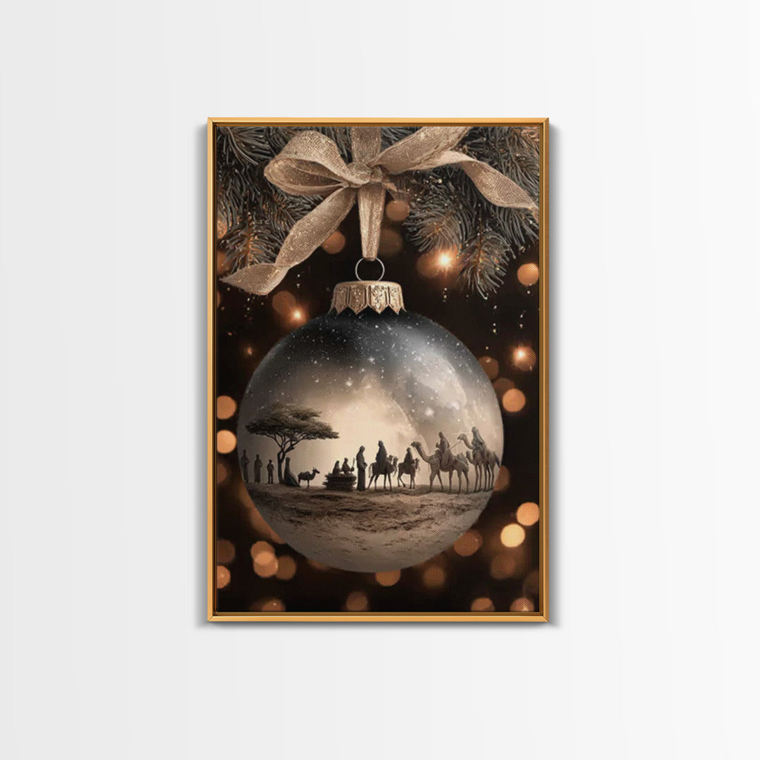 Bethlehem Night Star – Framed Canvas Print – Christian Wall Art – Christmas Canvas Wall Art – Jesus Christmas Art – Christian Art Gift – Mo