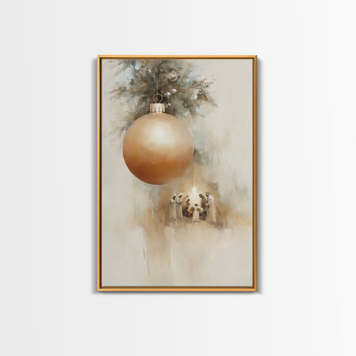 Holy Dawn Glow – Framed Canvas Print – Christian Christmas Art – Christmas Wall Art – Framed Christmas Art – Christian Decor – Christmas Ca