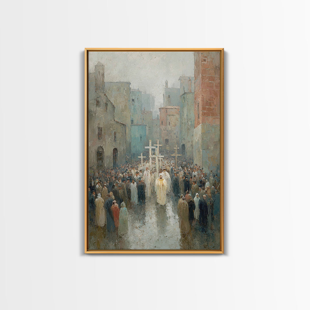 Procession Of Faith – Framed Canvas Print – Christian Art Canvas – Christian Wall Art – Vintage Christian Art – Christian Painting – Christ