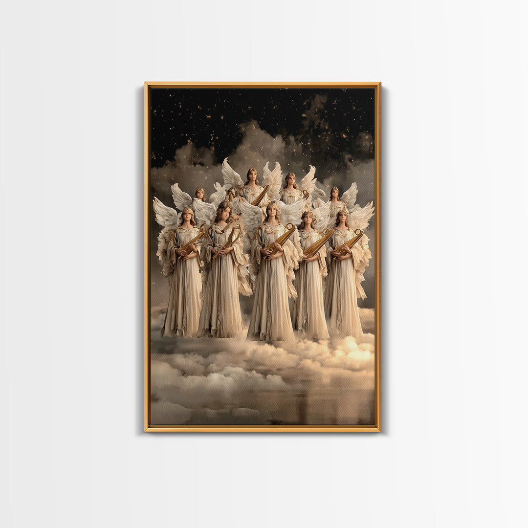 Heavenly Praise – Framed Canvas Print – Christian Wall Art – Christian Art Canvas – Angel Art – Christian Painting – Christian Decor For Ho