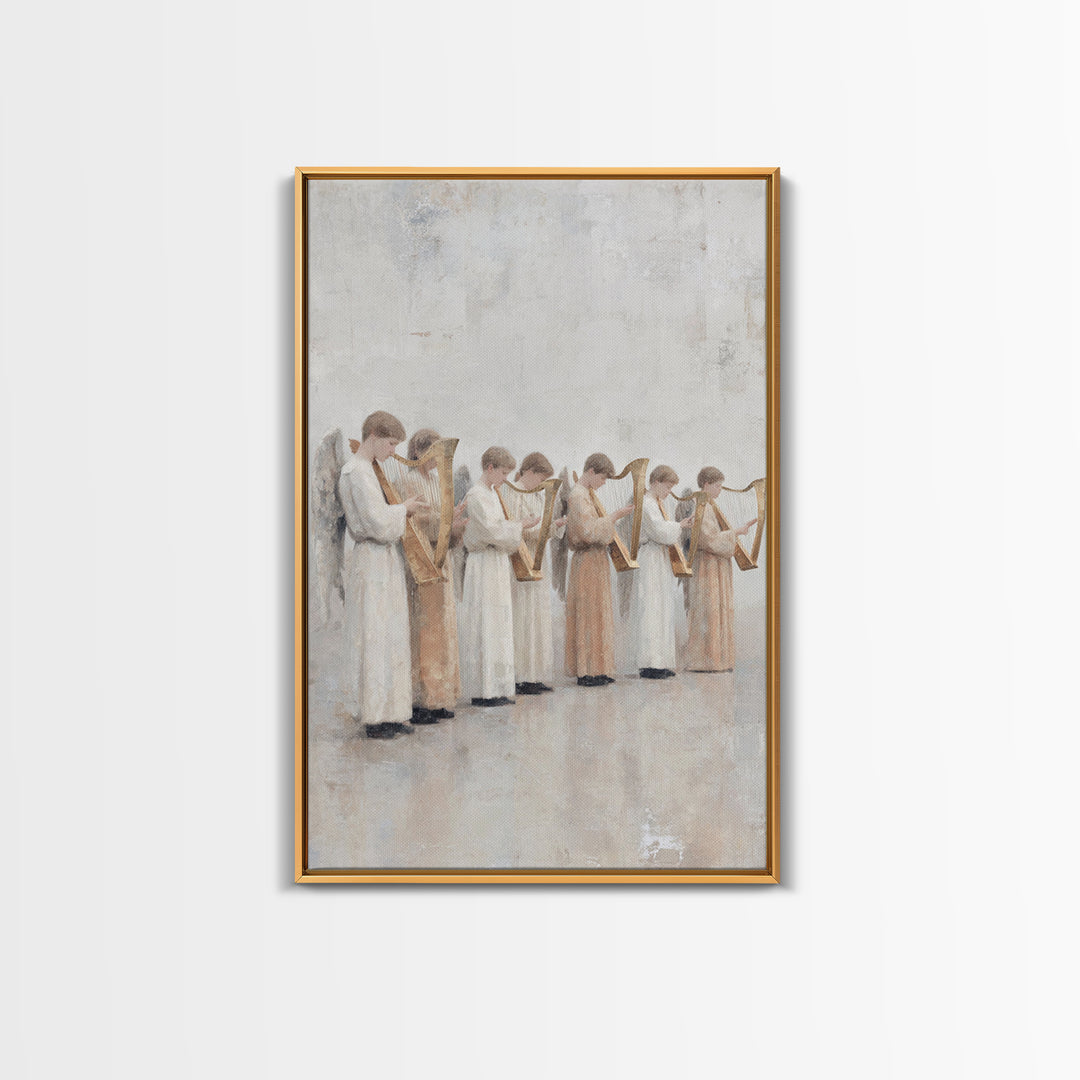 Seraphim In White – Framed Canvas Print – Christian Wall Art – Angel Art – Christian Art Print – Christian Painting – Subtle Christian Art