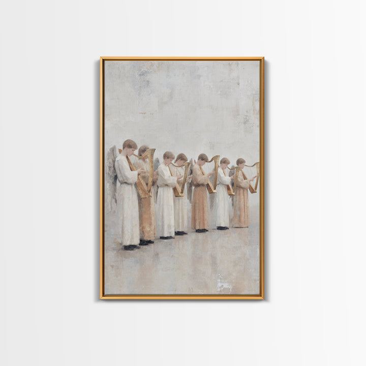 Seraphim In White – Framed Canvas Print – Christian Wall Art – Angel Art – Christian Art Print – Christian Painting – Subtle Christian Art