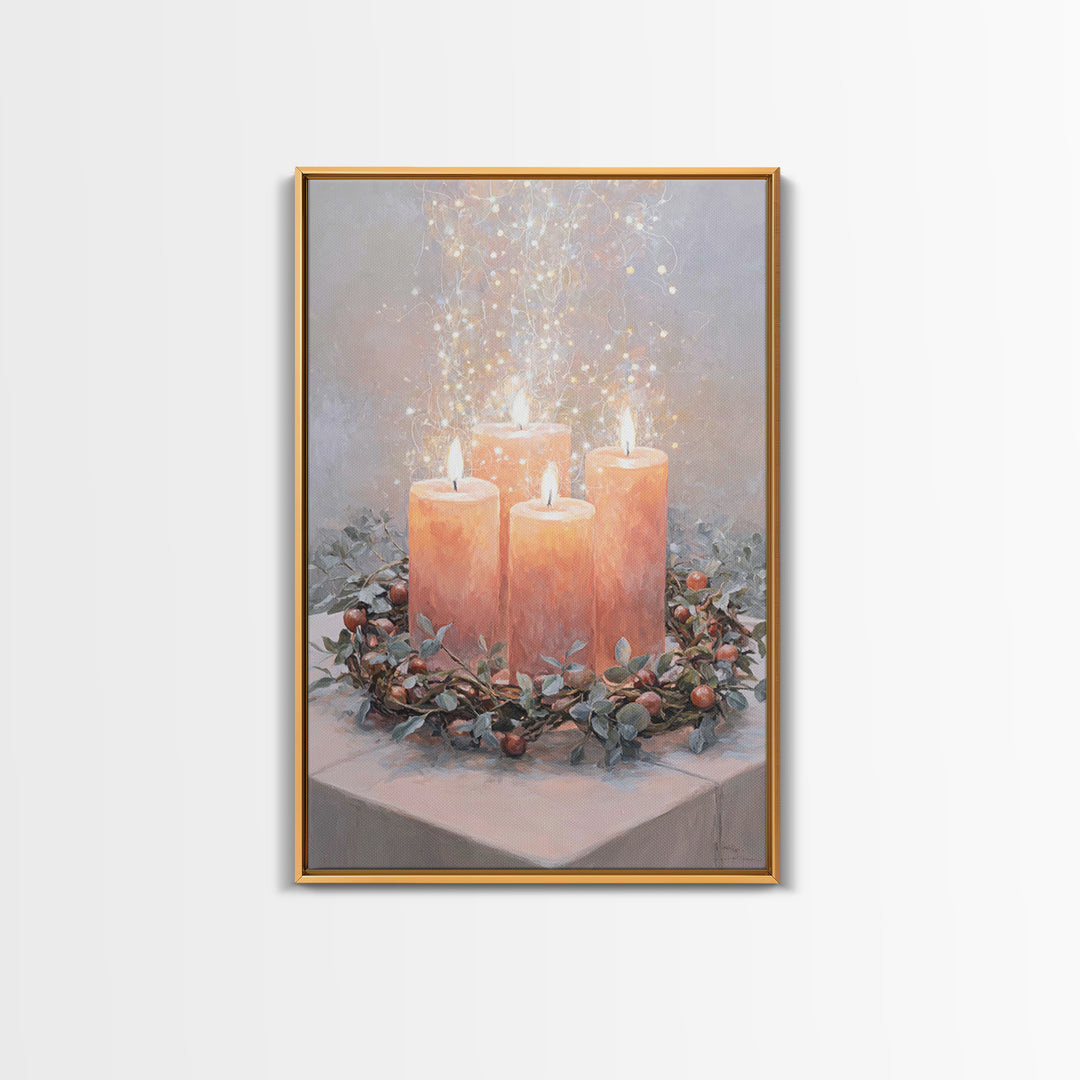 Graceful Advent Flame - Framed Canvas Print - Christian Decor - Christian Art Canvas - Christmas Art - Christian Wall Art - Christian Chris