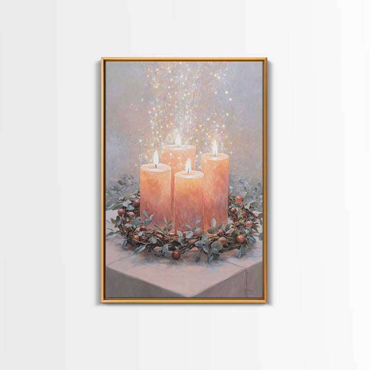 Graceful Advent Flame - Framed Canvas Print - Christian Decor - Christian Art Canvas - Christmas Art - Christian Wall Art - Christian Chris