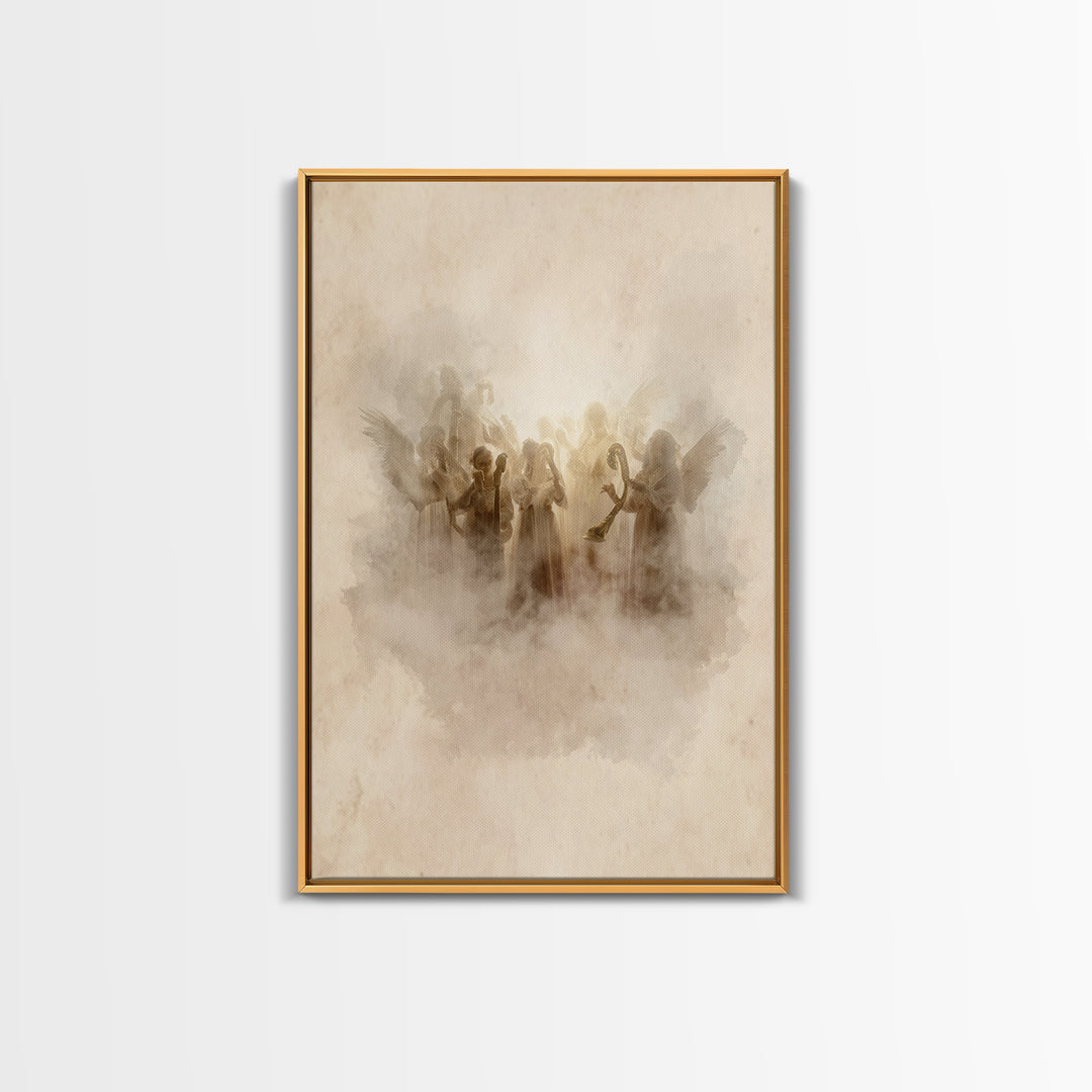 Heavenly Chorus – Framed Canvas Print – Christian Wall Art – Jesus Painting – Christian Art Canvas – Christian Decor – Christian Gift