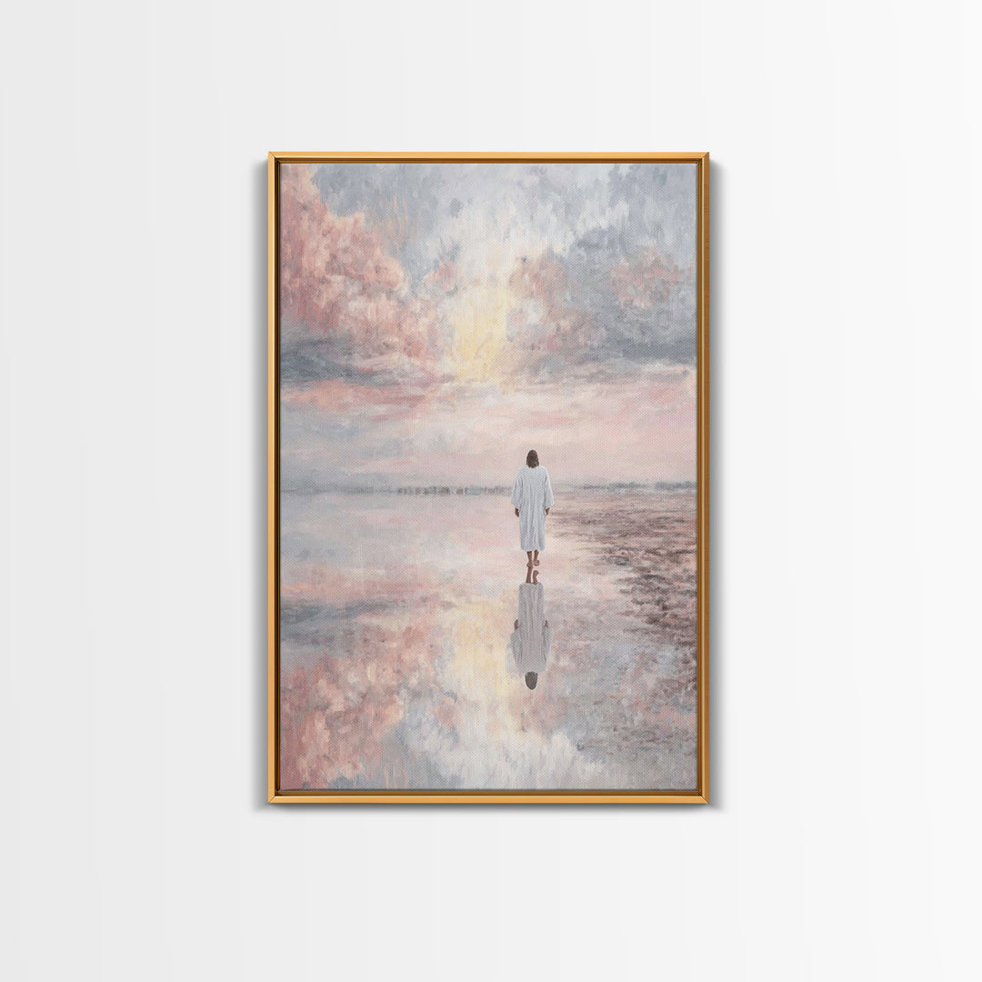 Dawn of Peace, Framed Canvas Print, Jesus Painting, Christian Decor, Christian Gift, Christian Art Canvas, Christian Wall Art