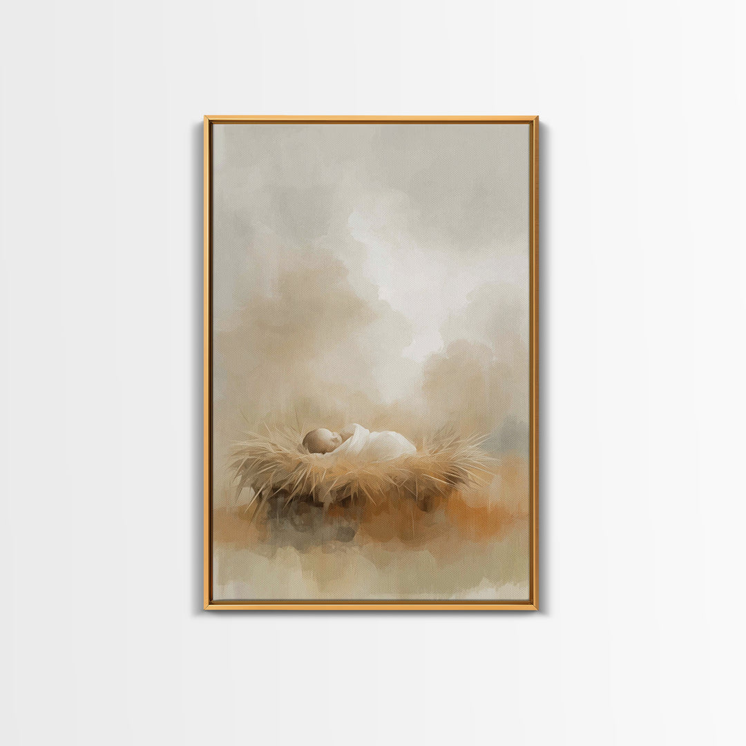 Humble Beginnings – Framed Canvas Print – Christian Christmas Art – Christian Art Canvas – Christian Wall Art – Christian Gift – Christian