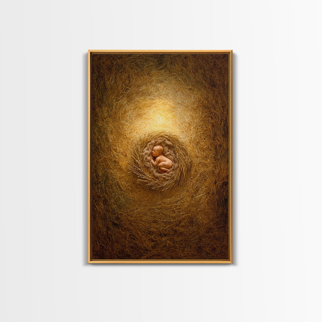 Manger Blessing | Framed Canvas Print | Christian Christmas Art | Christian Art Canvas | Christian Wall Art | Christian Decor | Christian G