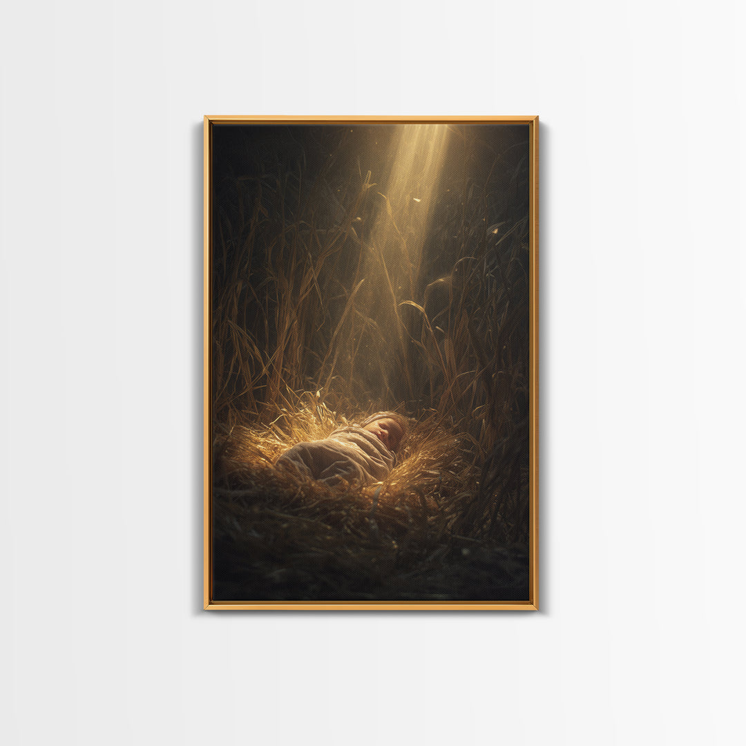 Divine Arrival, Framed Canvas Print, Christian Art Canvas, Christian Christmas Art, Christian Wall Art, Christian Gift, Christian Decor