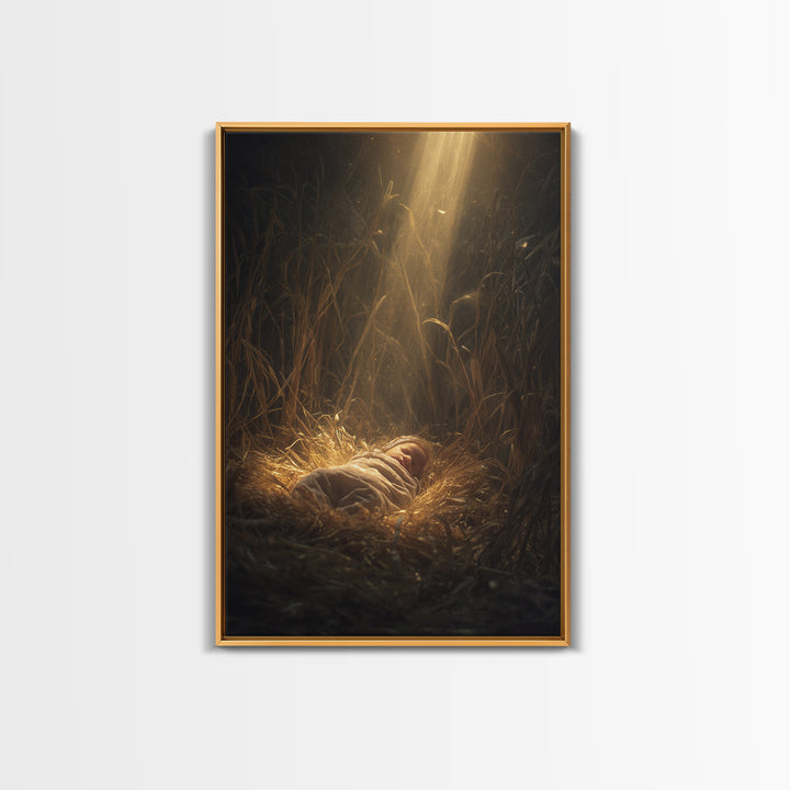 Divine Arrival, Framed Canvas Print, Christian Art Canvas, Christian Christmas Art, Christian Wall Art, Christian Gift, Christian Decor