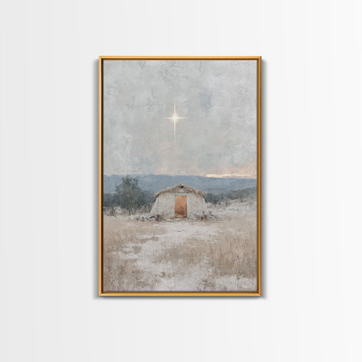 Star of Hope, Framed Canvas Print, Christian Christmas Art, Christian Art Canvas, Christian Wall Art, Christian Gift, Christian Decor