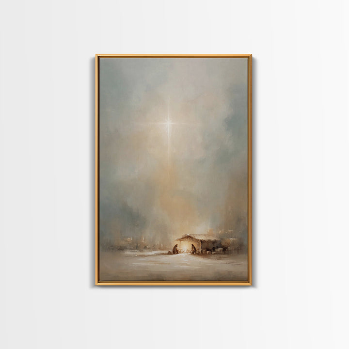 Sacred Star – Framed Canvas Print – Christian Art Canvas – Christian Christmas Art – Christian Wall Art – Christian Gift – Christian Decor