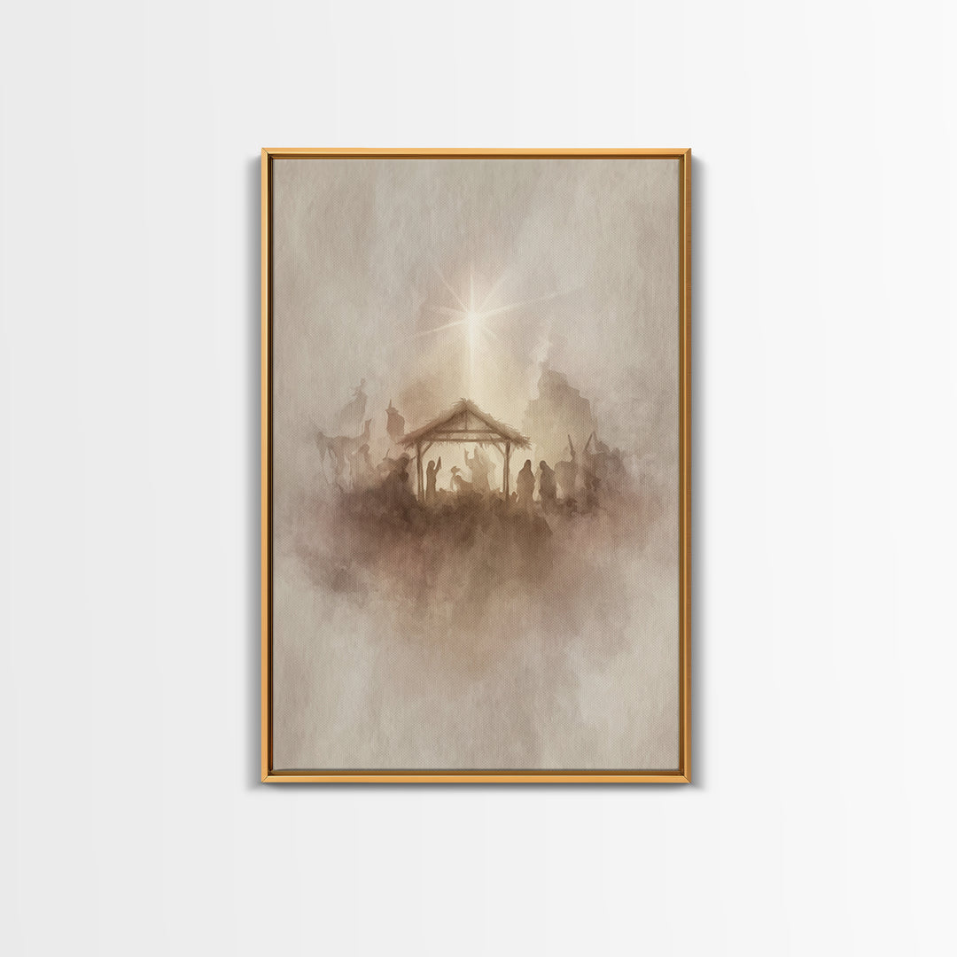Guiding Star – Framed Canvas Print – Christian Wall Art – Christian Art Canvas – Christian Christmas Art – Jesus Painting – Christmas Wall