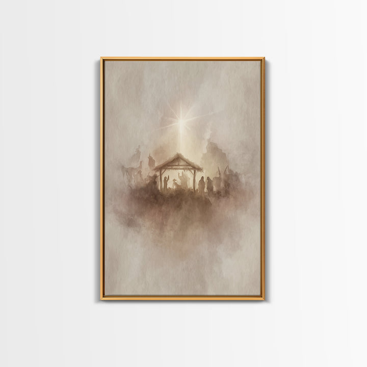 Guiding Star – Framed Canvas Print – Christian Wall Art – Christian Art Canvas – Christian Christmas Art – Jesus Painting – Christmas Wall