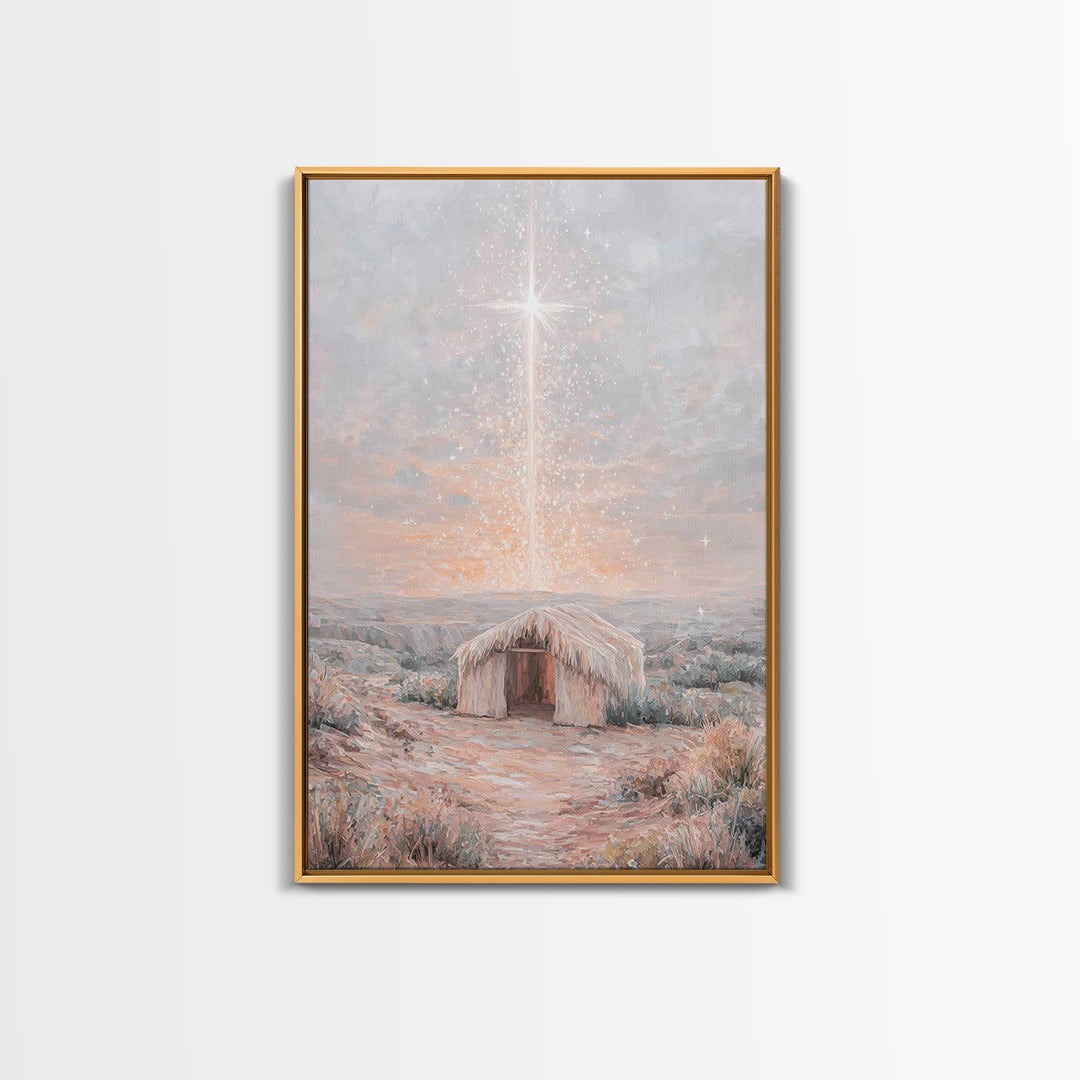 Dawn Of Hope, Framed Canvas Print, Christian Wall Art, Christmas Canvas Wall Art, Unique Christian Art, Jesus Painting, Christian Gift Idea