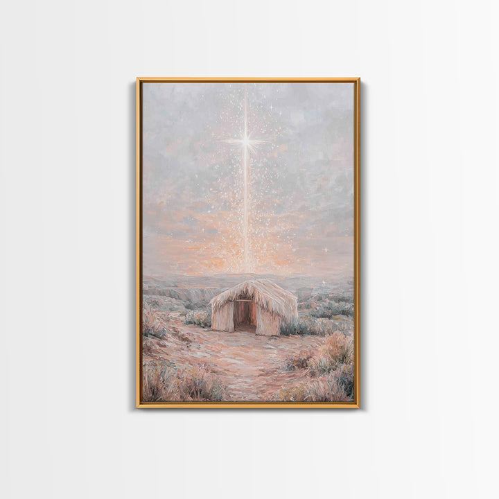 Dawn Of Hope, Framed Canvas Print, Christian Wall Art, Christmas Canvas Wall Art, Unique Christian Art, Jesus Painting, Christian Gift Idea