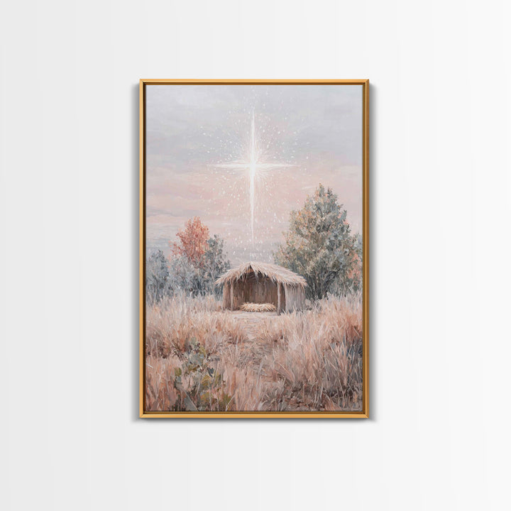 Promise Meadow, Framed Canvas Print, Christian Christmas Art, Christian Art Canvas, Christian Wall Art, Christian Decor, Jesus Painting
