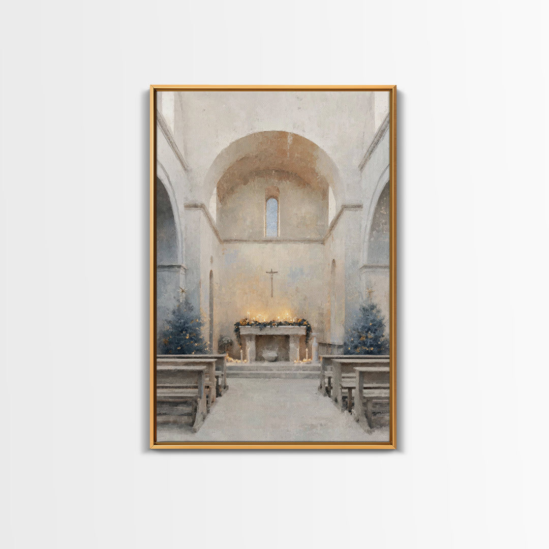 Evening Advent Light - Framed Canvas Print - Christian Wall Art - Christian Christmas Art - Christian Decor - Christian Art Canvas - Christ