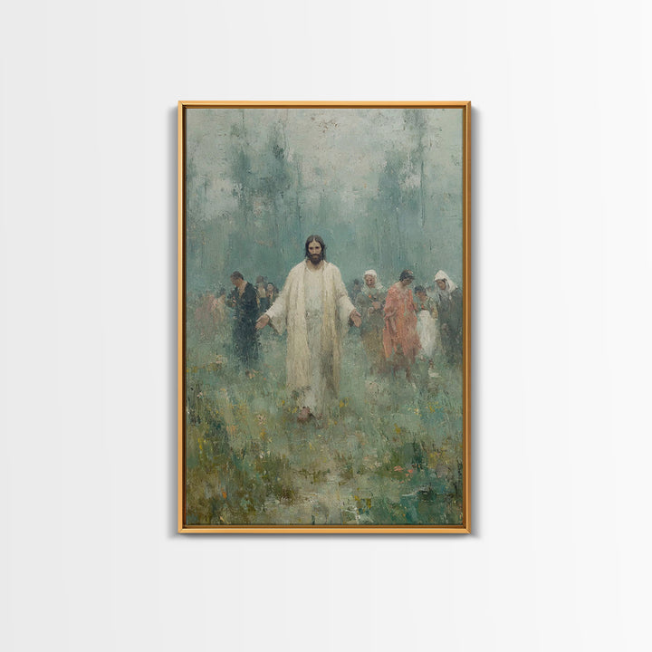 Among The People | Framed Canvas Print | Jesus Art Canvas | Christian Art | Christian Painting | Christian Gift Ideas | Christian Wall Art