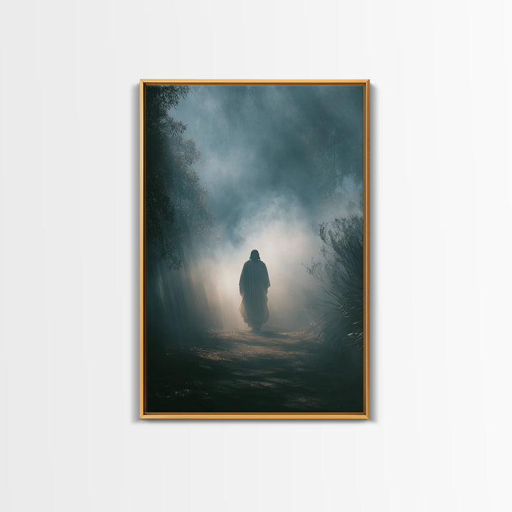 Walk In Light - Framed Canvas Print - Jesus Art Canvas - Christian Wall Art - Abstract Christian Art - Large Christian Painting
