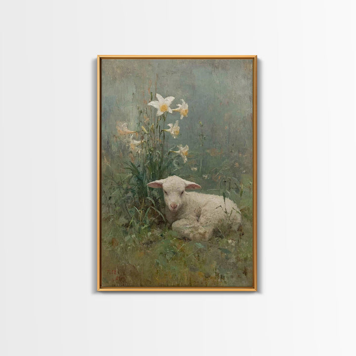 Lily Rest – Framed Canvas Print – Christian Wall Art – Christian Gift – Vintage Christian Art – Christian Art Canvas – Subtle Christian Art