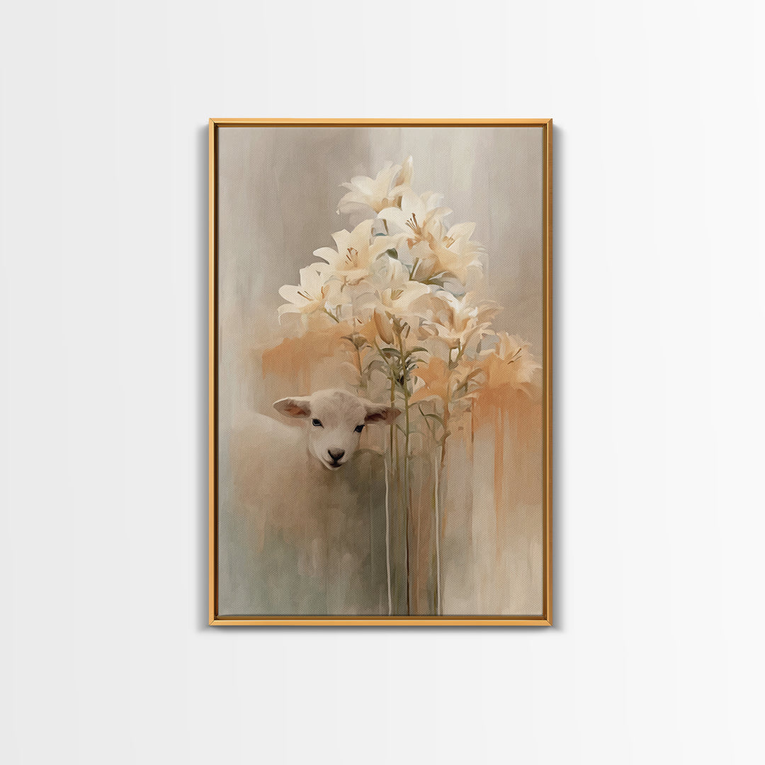 Gentle Bloom – Framed Canvas Print – Christian Wall Art – Christian Art Print – Minimalist Christian Art – Christian Decor – Christian Gift