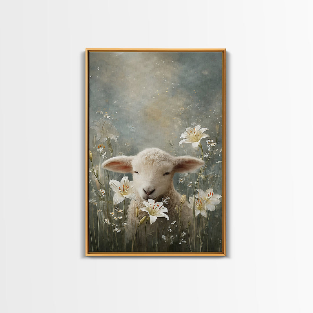 Meadow Serenity – Framed Canvas Print – Christian Wall Art – Christian Art Canvas – Christian Art Print – Christian Gift – Minimalist Chris