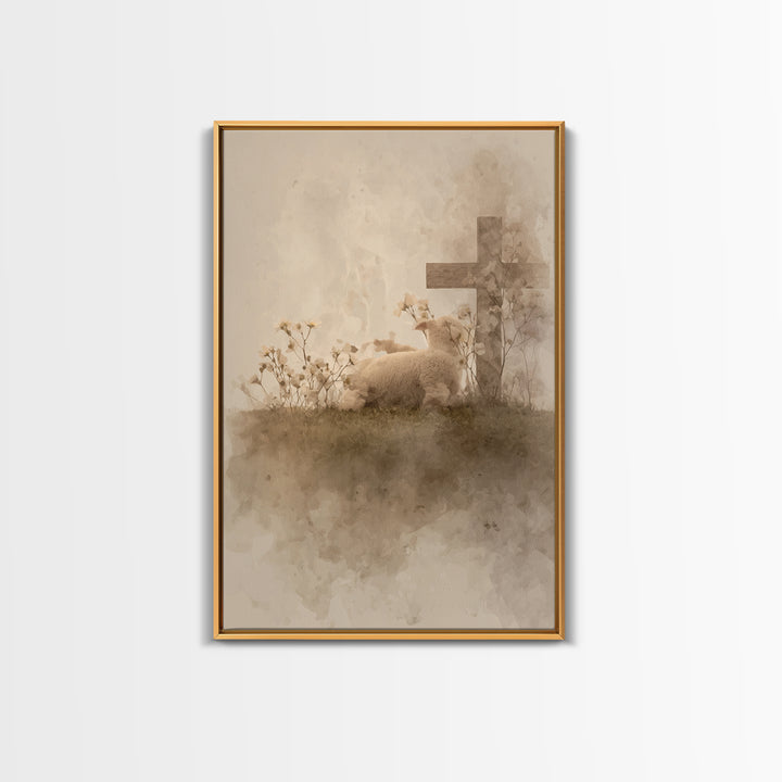 Gentle Devotion – Framed Canvas Print – Christian Wall Art – Christian Art Canvas – Minimalist Christian Art – Christian Gift – Subtle Chri