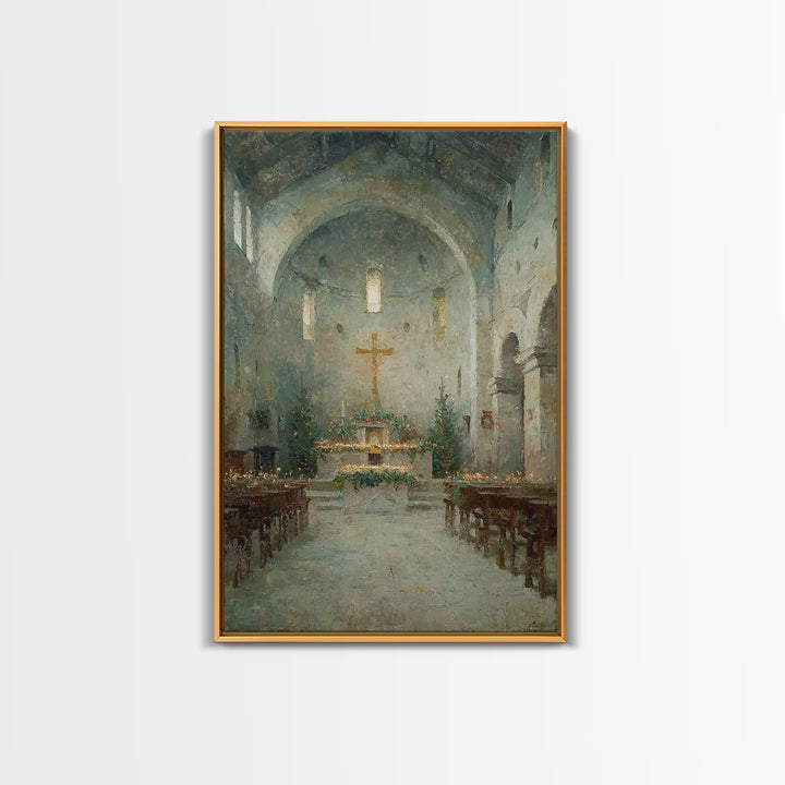 Holy Ember Light – Framed Canvas Print – Christian Art Canvas – Christmas Art – Christian Wall Art – Moody Christmas Art – Christian Decora