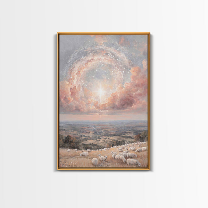 Glory In The Heights | Framed Canvas Print | Christian Wall Art | Christian Art Canvas | Christmas Art | Unique Christian Art