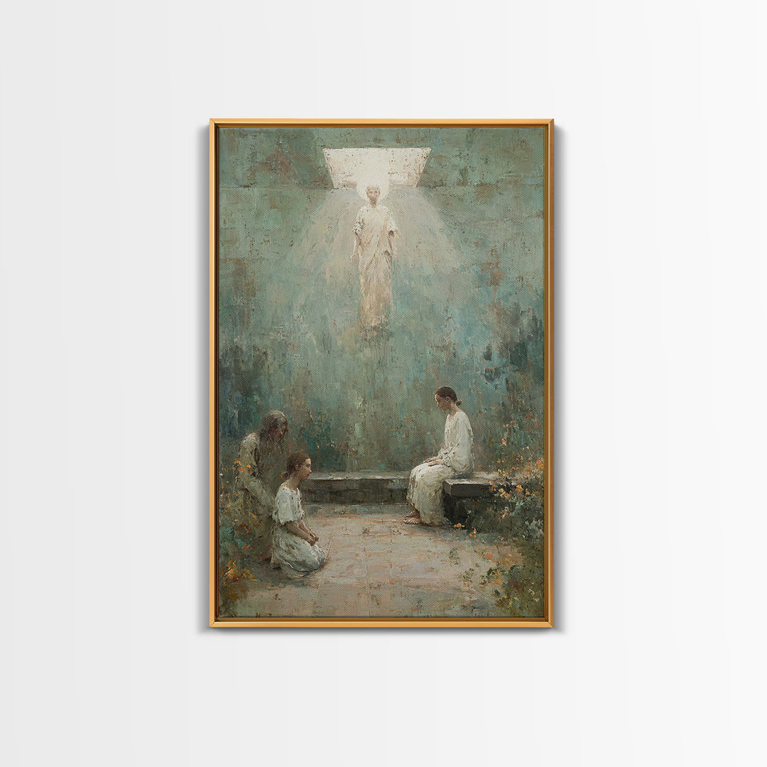 Heavenly Visitation – Framed Canvas Print – Christian Art Canvas – Christian Wall Art – Modern Christian Art – Christian Painting – Christi