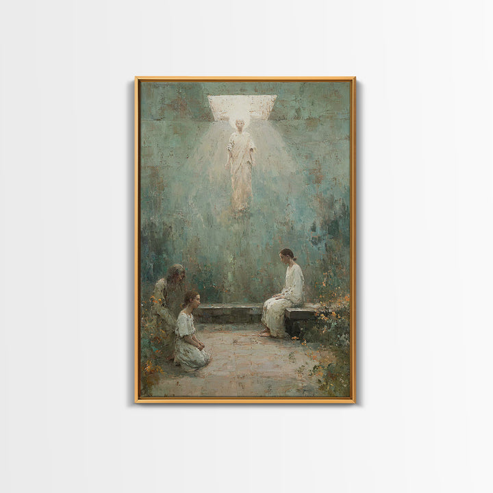 Heavenly Visitation – Framed Canvas Print – Christian Art Canvas – Christian Wall Art – Modern Christian Art – Christian Painting – Christi