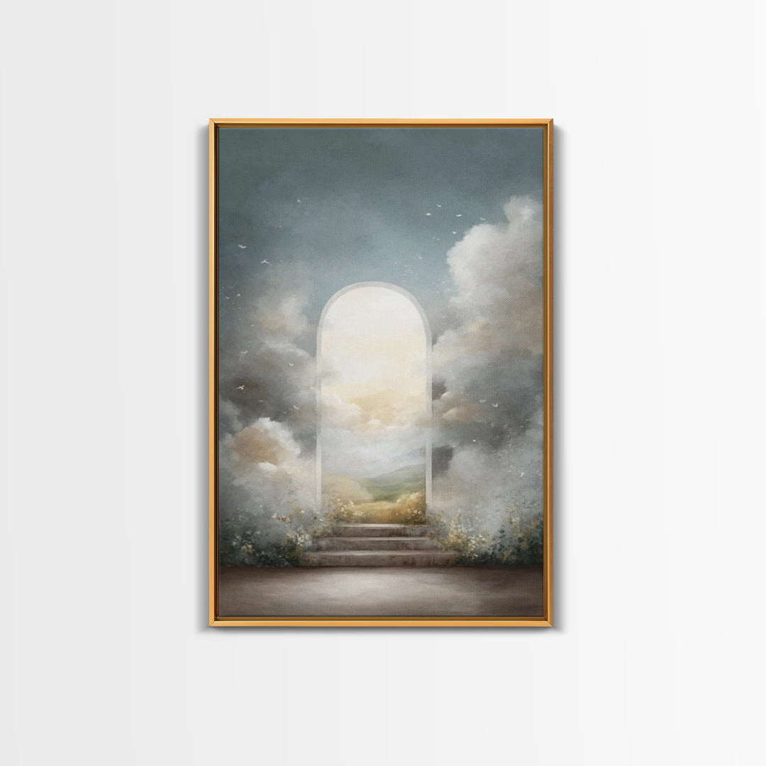 Blessed Meadow – Framed Canvas Print – Christian Wall Art – Christian Art Canvas – Pastoral Scenery – Modern Christian Painting – Christian