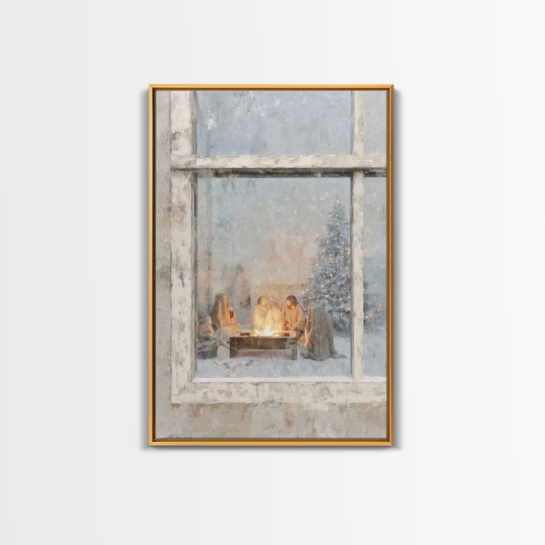 Holy Hearth – Framed Canvas Print – Christian Wall Art – Christian Art Canvas – Jesus Painting – Christmas Art – Christian Christmas Art