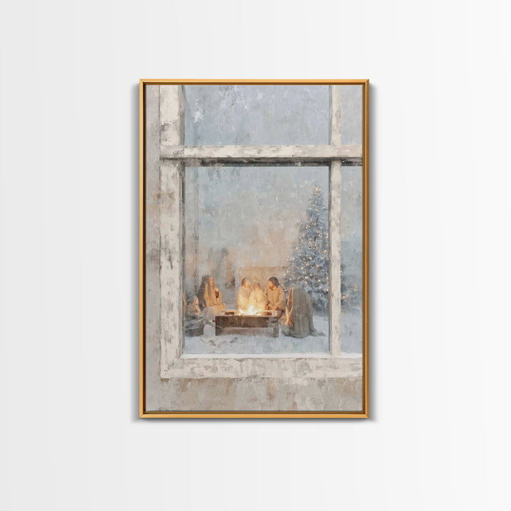 Holy Hearth – Framed Canvas Print – Christian Wall Art – Christian Art Canvas – Jesus Painting – Christmas Art – Christian Christmas Art