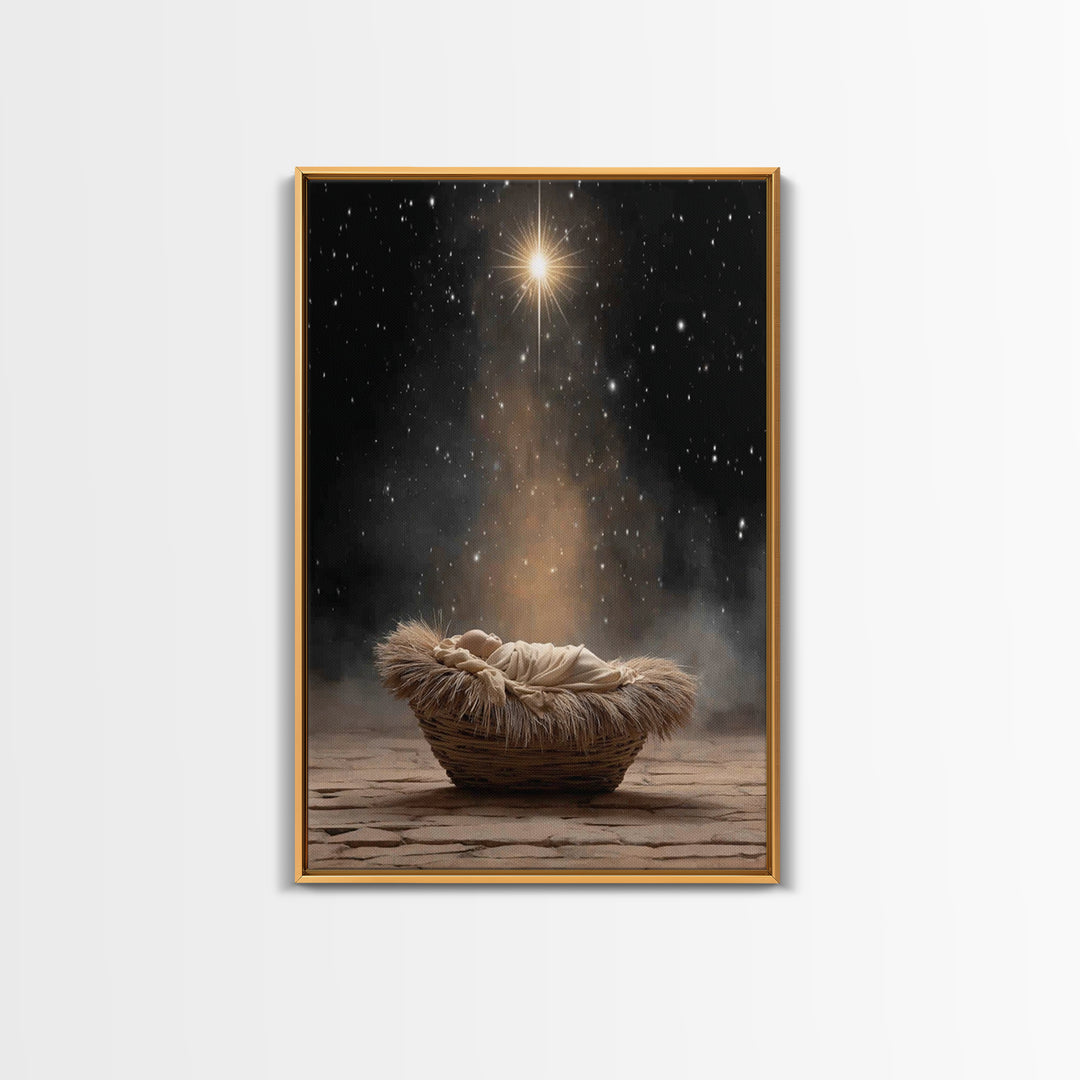 Star Of Hope – Framed Canvas Print – Christian Art Canvas – Jesus Painting – Christian Christmas Art – Christmas Wall Art