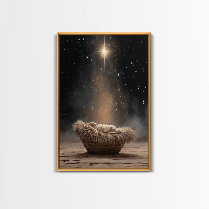 Star Of Hope – Framed Canvas Print – Christian Art Canvas – Jesus Painting – Christian Christmas Art – Christmas Wall Art