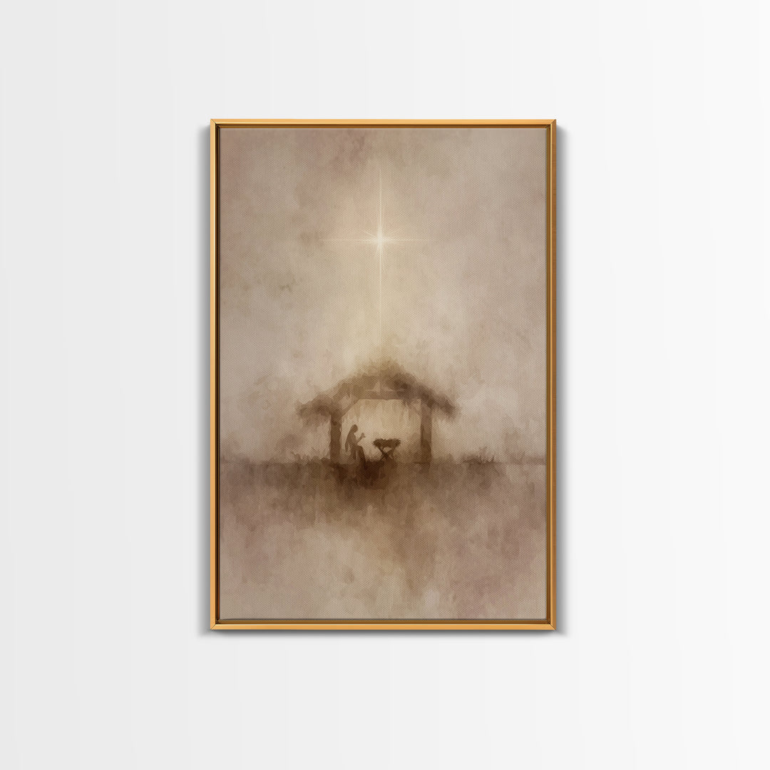 Guiding Star – Framed Canvas Print – Christian Art Canvas – Christmas Wall Art – Christian Christmas Art – Subtle Christian Art
