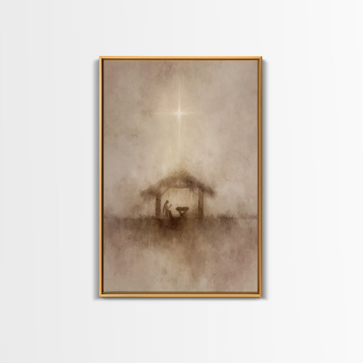 Guiding Star – Framed Canvas Print – Christian Art Canvas – Christmas Wall Art – Christian Christmas Art – Subtle Christian Art
