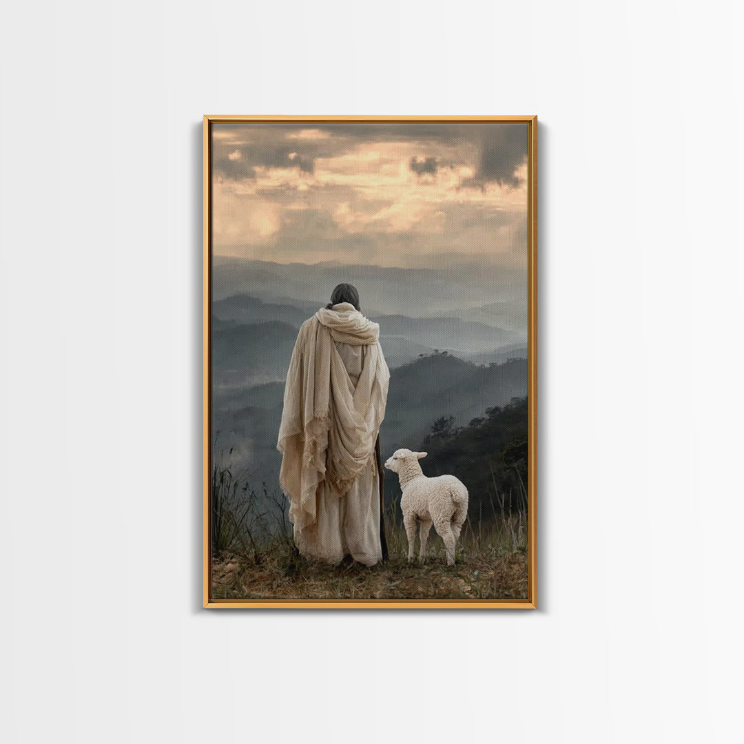 Hillside Reverence – Framed Canvas Print – Christian Wall Art – Christian Art Canvas – Jesus Painting – Moody Christian Art