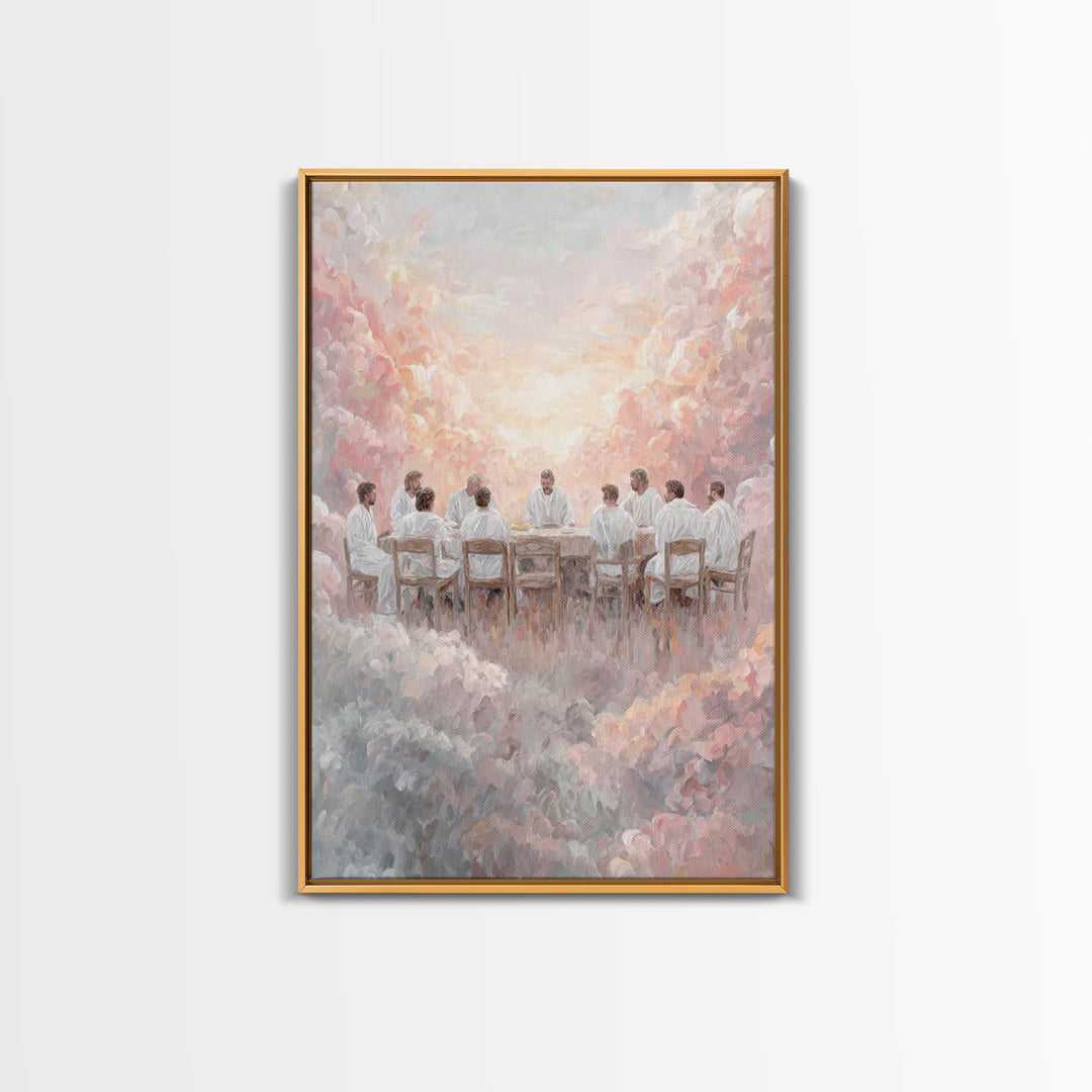 Cloud Communion – Framed Canvas Print – Christian Art Canvas – Jesus Painting – Christian Wall Art – Christmas Art – Vintage Christian Art