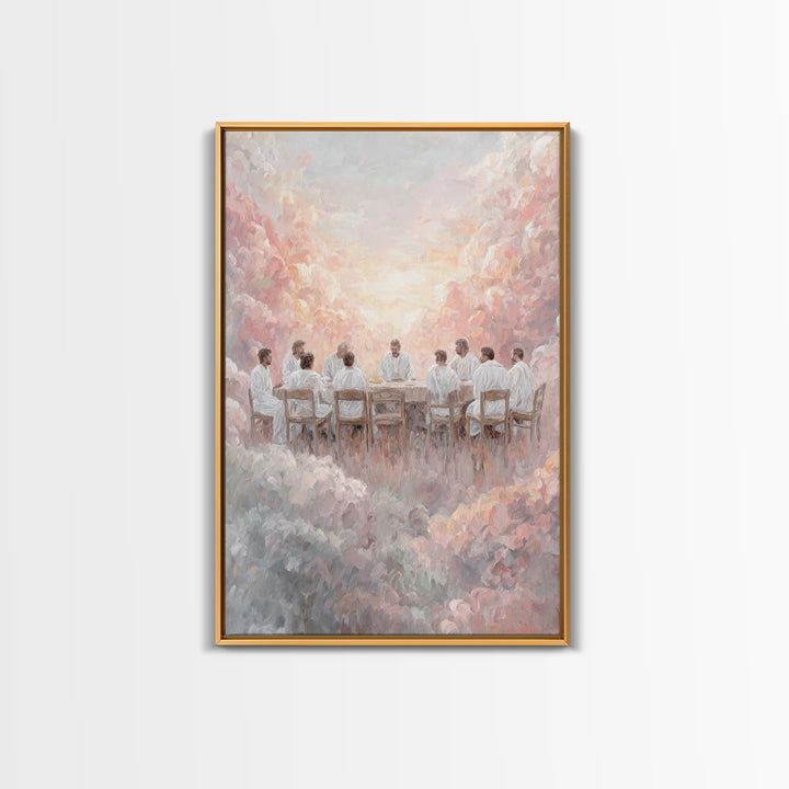 Cloud Communion – Framed Canvas Print – Christian Art Canvas – Jesus Painting – Christian Wall Art – Christmas Art – Vintage Christian Art