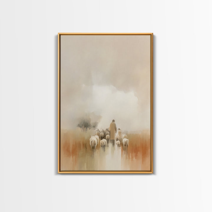 Pasture Peace | Framed Canvas Print | Christian Art Canvas | Subtle Christian Art | Christian Wall Art | Christian Painting | Christian Gif