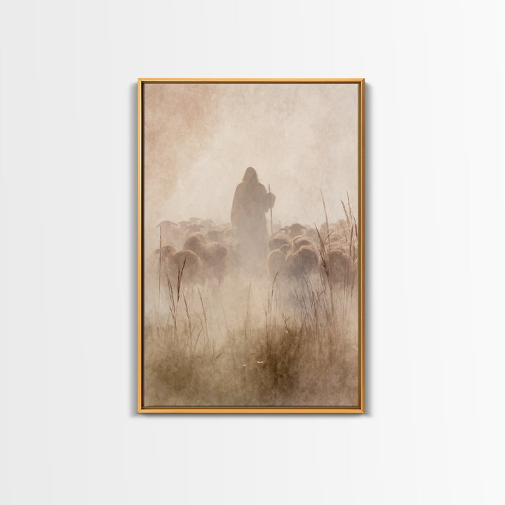 Quiet Flock | Framed Canvas Print | Subtle Christian Art | Christian Wall Art | Christian Art Canvas | Christian Painting | Christian Art G